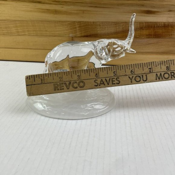Vtg Crystal D' Arques 24% Lad Crystal Elephant Figurine W/Frosted Base France - Picture 9 of 9